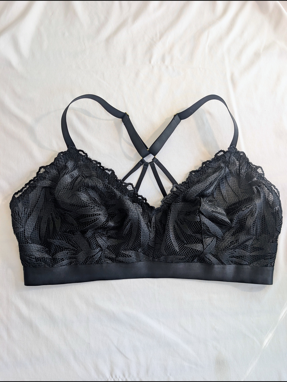 aerie Lace Bralette with Strappy Back - Black